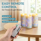 Blue Ocean Coastal Fiber Optic Flameless Pillar Candles with Remote - Image 4