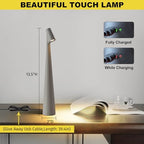 Cordless Small Table Lamps Set of 2,3 Levels Brightness Portable Desk Lamp,Rechargeable Battery Lights for Outdoor, Restaurant, Bedside, Baby Night Light(Grey) - Image 6