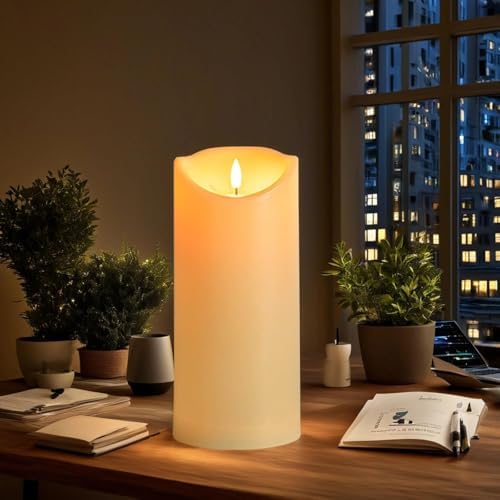 12" Tall Flameless Candles, Waterproof LED Pillar Candles with Remote Timer - Image 6