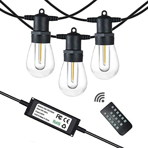 SUNTHIN Outdoor String Lights 96FT with 240W Outdoor Dimmer for String Lights, Wireless Remote Control Dimmer 50Ft Distance Auto Off Switch Timer for LED Strings Lights by SUNTHIN