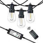 SUNTHIN Outdoor String Lights 96FT with 240W Outdoor Dimmer for String Lights, Wireless Remote Control Dimmer 50Ft Distance Auto Off Switch Timer for LED Strings Lights by SUNTHIN
