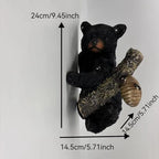 Black Bear cub Tree Hugger Decor. Forest Wildlife Animal Stadue，Climbing Tree Statue Hanging,Tree-Mounted - Realistic Polyresin stadue - for Housewarming, Outer Door,Garden, Yard. - Image 2