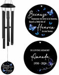 Personalized Butterfly Memorial Wind Chimes for Loss of Mother by Astarin