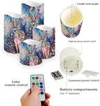 Colorful Deer Plastic Flameless Candles with Remote Control and Timer LED Flickering Battery Operated Color Changing Electric Pillar Candles for Table Weddings Gifts Home Decoration - Image 3