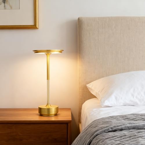 UdoUto 2-Pack Cordless Table Lamps Rechargeable, Gold - Image 2