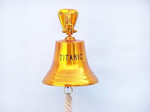 Hampton Nautical BL-2019-11BR-T Brass Plated Titanic Ship's Bell 15" - Nautical Decor - Nautical Home Decoration - Image 4
