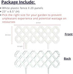 LaLaGreen Decorative Garden Edging Border (23in, 10 Pack) White Fence Panel - Image 2