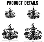 Zen Garden Lotus Flower and Pagoda Metal Wall Art Decor, Metal Outdoor Decor, Minimalist Aesthetic Metal Signs, Elegant Wall Decor for Living Room and Office Space (Black,20inch) - Image 2