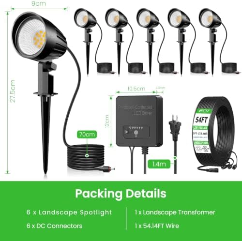 CLY All-in-One LED Low Voltage Landscape Lighting Kit 12W Pathway Lights 6P - Image 7
