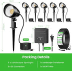CLY All-in-One LED Low Voltage Landscape Lighting Kit 12W Pathway Lights 6P - Image 7