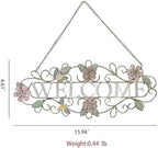 Vintage Welcome Wall Decor Metal Hanging Welcome Sign Rustic Farmhouse Distressed Flower and Butterfly Welcome Sign Decoration for Garden Porch Patio Yard Outdoor 16"L (Colorful) - Image 2