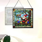 Gnome with Baby Birds Stained Glass Suncatcher – Square Hanging Window Panel for Home, Garden, Nursery, Halloween, Christmas, Memorial Day – Whimsical Glass Art Gift for Gnome Lovers 4u5en2 - Image 4