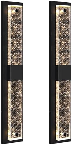 BesLowe 32‘’ Large Outdoor Wall Lights with Crystal Bubble Glass, 10W 3000K by BringYourBrightFuture