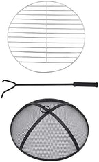 vidaXL Mosaic Fire Pit Table 26.8" Terracotta, Decorative Ceramic Outdoor Fireplace with Safety Mesh, Steel Fire Pit Stove for Garden, Patio - Image 5