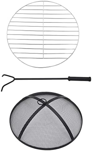 vidaXL Mosaic Fire Pit Table 26.8" Terracotta, Decorative Ceramic Outdoor Fireplace with Safety Mesh, Steel Fire Pit Stove for Garden, Patio - Image 5