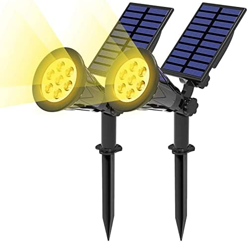 T-SUN Solar Spot Lights Outdoor Waterproof, Warm White, 2 Pack by T-SUN