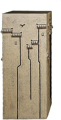 ARCVOX Home Garden Pedestal Stand Lotus Pattern, Synthetic Resin Asian Temple Pillar, Doorway Porch Plant Stand, Traditional Pillar Sculpture Statue (Color : Architecture, Size : Size M) by Unknown