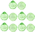 Queenbox 10pcs 30mm Crystal Suncatcher Prism Ball Rainbow Hanging Pendants Maker with Hole for Chandelier Feng Shui Window, Green by Queenbox