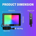 SKYWORLD 1 x 50W LED Floodlights Outdoor, Smart RGB Flood Lights with Plug, APP Remote Control, Dimmable Colour Changing Flood Light for Garden Courtyard Landscape DIY Party Stage Decoration - Image 2