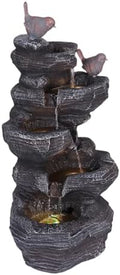 Generic Cascading Water Fountain with LED Lights Resin Stone Imitation Waterfall Tabletop Water Fountain Relax Meditation Decor for Home Office by Unknown