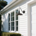 Gooseneck Outdoor Light Fixture, 10" Dome Exterior Farmhouse Lights for Barn, Bronze Porch Lighting, Gooseneck Wall Sconce for Patio Garage House - Image 3
