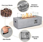 42'' Propane Fire Pit Table with Wind Guard for Outside Patio - Image 4