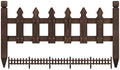 Yaheetech 177.5in Wooden Picket Fence Panels for Garden Beds,Dark Brown by Yaheetech