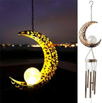 Sun Wind Chimes, Metal Wind Chimes, Waterproof Anti-Corrosion, Solar Wind Chime, Wind Chime for Outside/Window/Door/Garden/Outdoors, Gifts for Girl/mom/Friend. (Moon) by Unknown