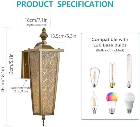 Outdoor Wall Light Fixtures,Vintage Exterior Waterproof Lantern - Image 3