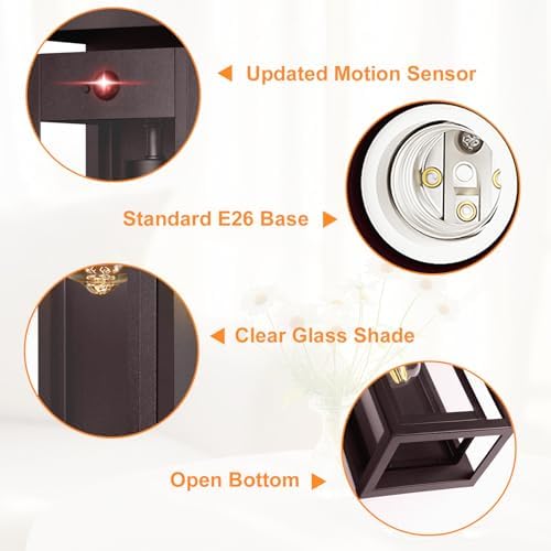 15" Motion Sensor Outdoor Wall Lights, Outdoor Sconces, 2 Pack - Image 6