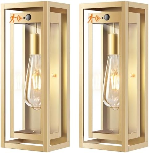 15" Motion Sensor Outdoor Wall Lights, Outdoor Sconces, 2 Pack by Slypadan