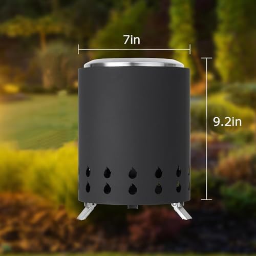 Portable Tabletop Fire Pit with Carry Bag, 360° Low-Smoke Stainless Steel Fire Bowl, Foldable Legs & Easy Clean for Camping,Beach, Bonfire Pits for Outdoor Ambiance(18cm) - Image 4