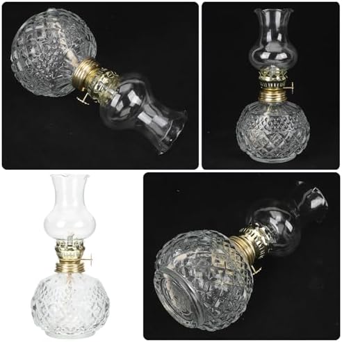 Vintage DIY Kerosene Lamp with Wick, Glass Base Xmas - Image 3
