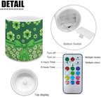 4 Pcs Flickering Flameless Candles with Remote Battery Operated Pillar Candles with Timer St Patrick's Day Shamrocks Ribbon Print LED Pillar Tealights for Patio Banquet Home Decor - Image 2