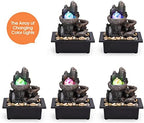 Tabletop Fountain Rotating Ball Rock Waterfall Fountain Office Tabletop Fountains for Home Office Decor Includes Many Natural River Rocks Decorated with Colorful Lights and Rolling Ball - Image 2