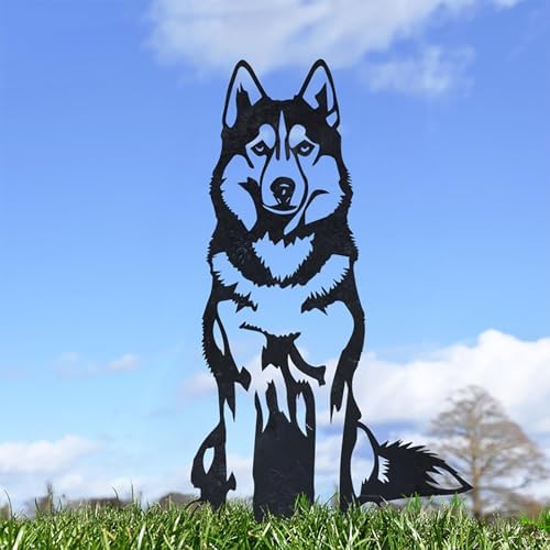 14" Siberian Husky Statue Garden Stake - Image 2