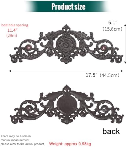Sungmor Dark Brown Cast Iron Wall Decor - 17.5in Scroll and Floral Design - Image 5