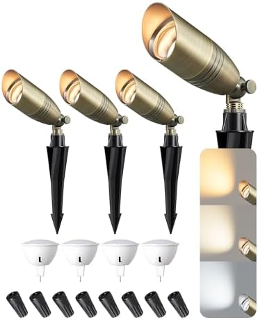 EDISHINE 12V Low Voltage Landscape Lights Solid Brass Waterproof Spotlights by EDISHINE
