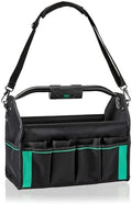 Amazon Basics Tool Bag Organizer with LED Light, 30 Pockets, Adjustable Shoulder Straps, Portable, Black by AmazonBasics