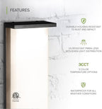 ASD LED 24" Outdoor Wall Light, Front Door House Sconce | 3CCT, Dimmable, Waterproof, ETL Listed | 30W 2600LM 3000-5000K 100-277V | Exterior Patio Lighting Fixture, Porch Lamp | Black, 4 Pack - Image 3