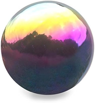 Plow & Hearth Weather Resistant Stainless Steel Garden Gazing Ball 10 in Dia. Rainbow by PlowHearth