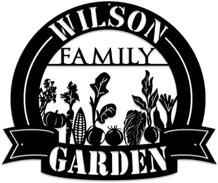 MeMate Outdoor Vegetable Garden Signs, Personalized Metal Signs, Custom Plaques for Mom Dad, Rustic Decor for Sheds by MeMate