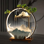Tabletop Water Fountain Indoor Waterfall with LED Light Ring Backflow Incense Burner Mist Maker Zen Meditation Decor with Deer Statue for Home Office Desktop Relaxation Stress Relief - Image 3
