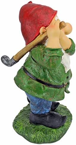 Design Toscano Bigey Burt Funny Golfing Garden Gnome Statue, 12 inch, Polyresin, Full Color - Image 3
