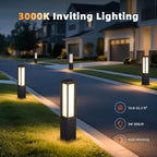 32" Solar Pathway Light, 3000K Bollard Lights Outdoor, IP65 Waterproof - Image 3