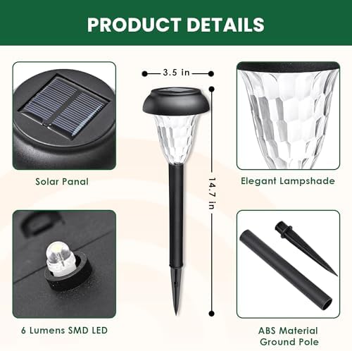 GIGALUMI Solar Lights Outdoor Waterproof Pathway Lights, 16 Pack Cold White - Image 6