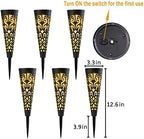 Go2garden 6Pcs Solar Lights Outdoor Garden Decor Gifts for Women Mom,Waterproof Conical Garden Stakes for Yard, Lawn, Pathway,Garden Lights Mothers' Day Birthday Gifts for Men(Black) - Image 6