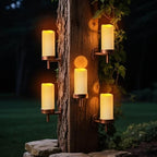 Flameless Candles 4" 5" 6" Outdoor Indoor Pillars Battery Operated Flickering Candles Include 10-Key Remote Timer 400+ Hours by 2 AA Batteries (Ivory Candle - Warm light, 3"D x 6" H - 12 Pack) - Image 2