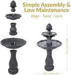 Sunnydaze 46" 2-Tier Solar Water Fountain, Pineapple Top, Black - Image 6