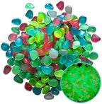 Luminous Glow-in-the-Dark Garden Stones - 100/200/300pcs Decorative Pebbles for Fish Tanks and Landscapes(Mix,100pcs) by Unknown